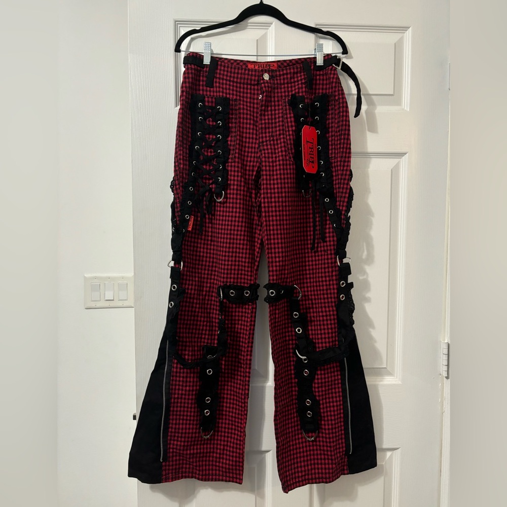 NWT Tripp NYC Gingham Red Black Pants